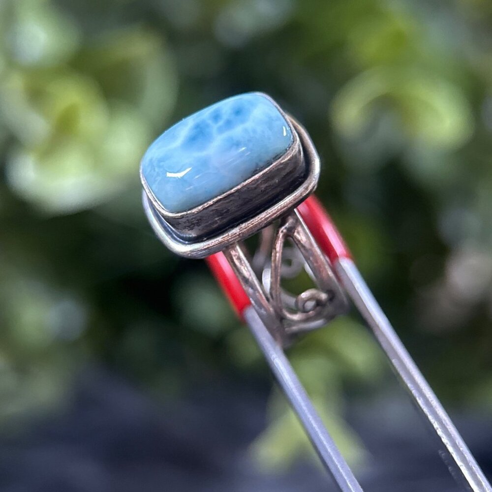Silver 925 Larimar Ring - image 4